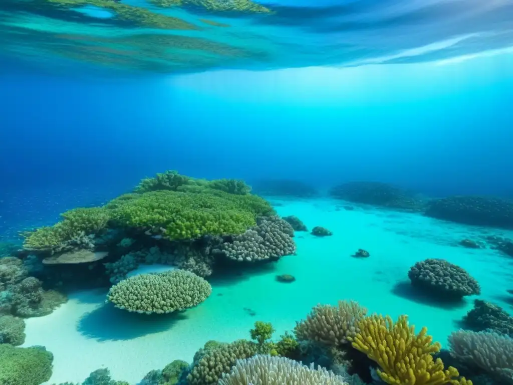 Paraíso marino intocado con aguas turquesas, arrecifes de coral vibrantes y una isla verde: Impacto cruceros en paraísos marinos