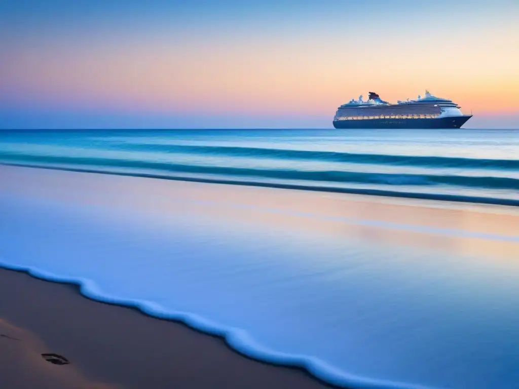 Un paraíso natural: océano cristalino, playa de arena suave y un crucero de lujo en armonía