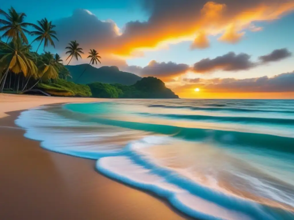 Un paraíso oculto: playa virgen, aguas turquesas, sol dorado, vegetación exuberante