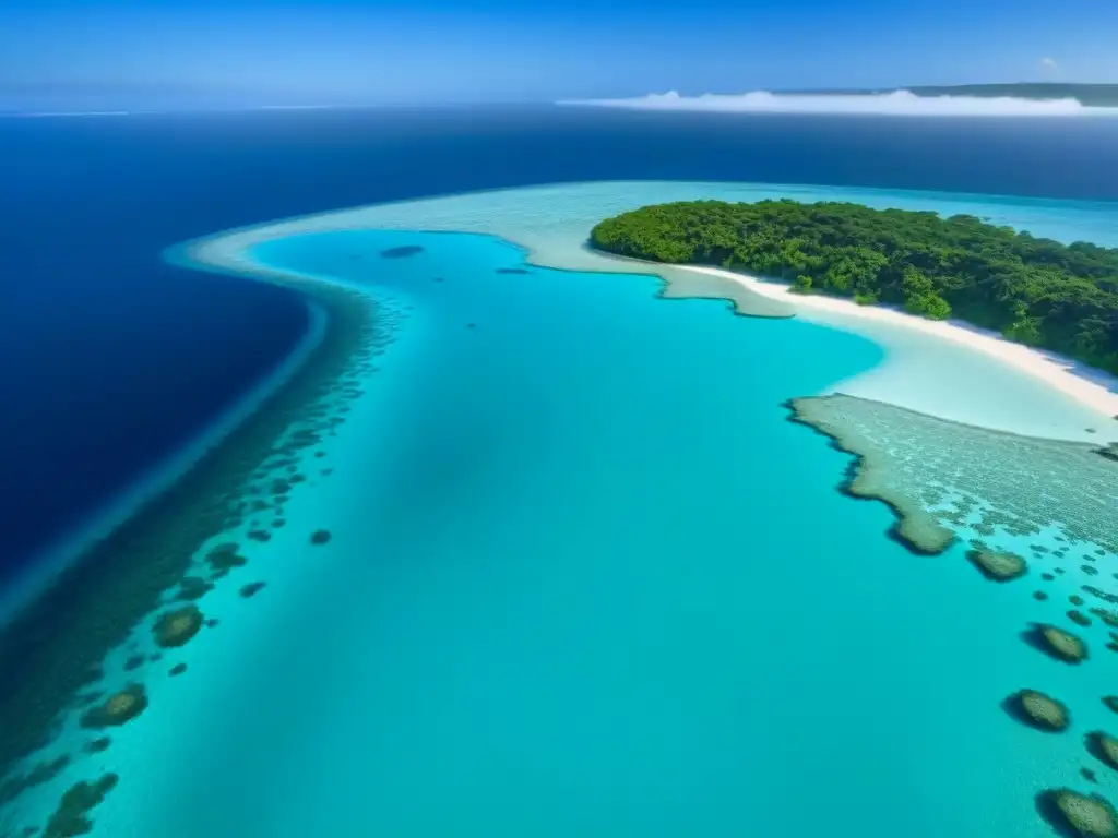 Un paraíso submarino de aguas cristalinas rodeado de exuberante vegetación y arrecifes de coral vibrantes