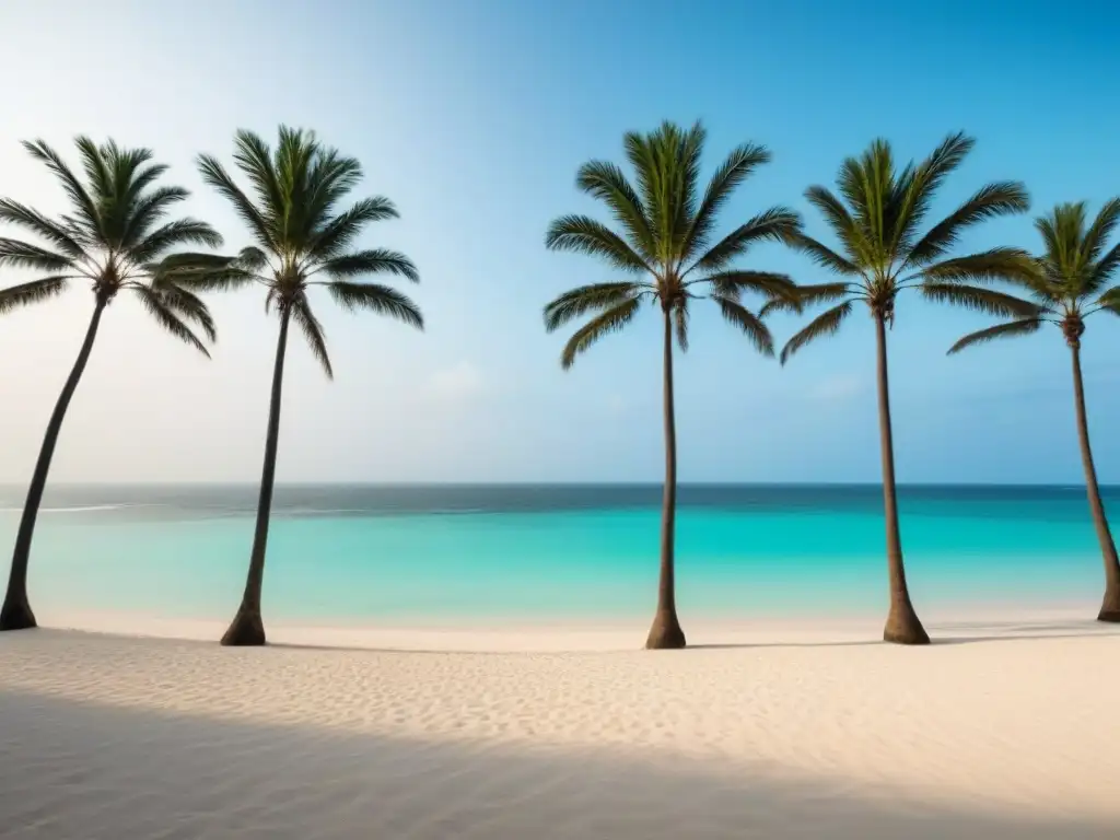 Un paraíso terrenal: playa solitaria, aguas turquesas, exuberante vegetación y palmeras meciéndose