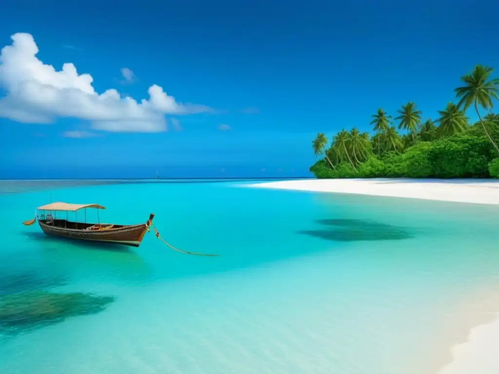 Un paraíso tropical con aguas turquesas, playas de arena blanca y palmeras verdes