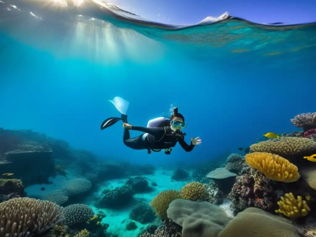 GoPro HERO9 Black grabando peces coloridos en arrecife de coral