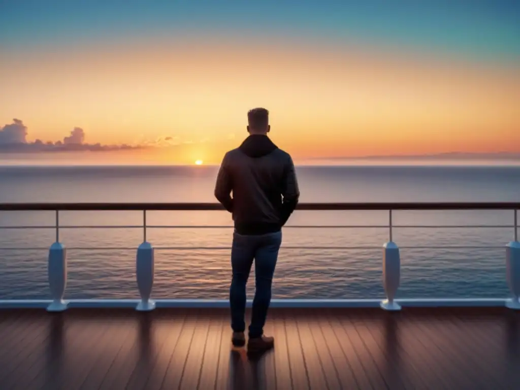 Personas bailando al atardecer en un crucero, con música en vivo