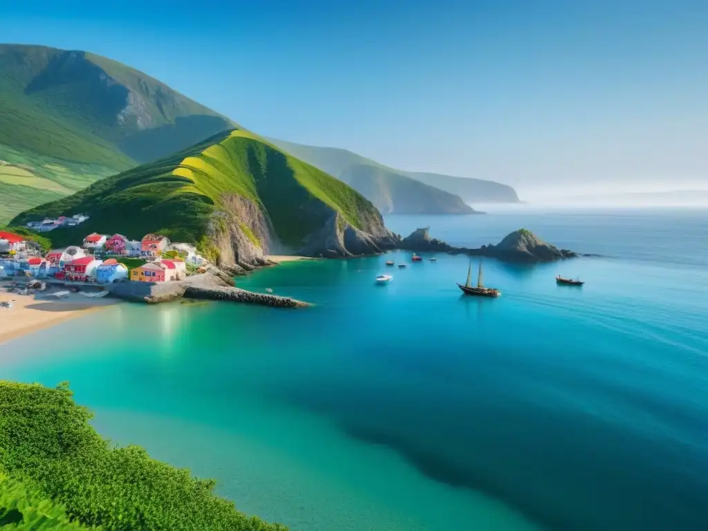 Pintoresco pueblo costero en armonía con el mar y la naturaleza