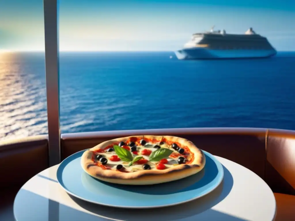 Deléitate con una pizza gourmet frente al mar en un crucero marítimo de lujo