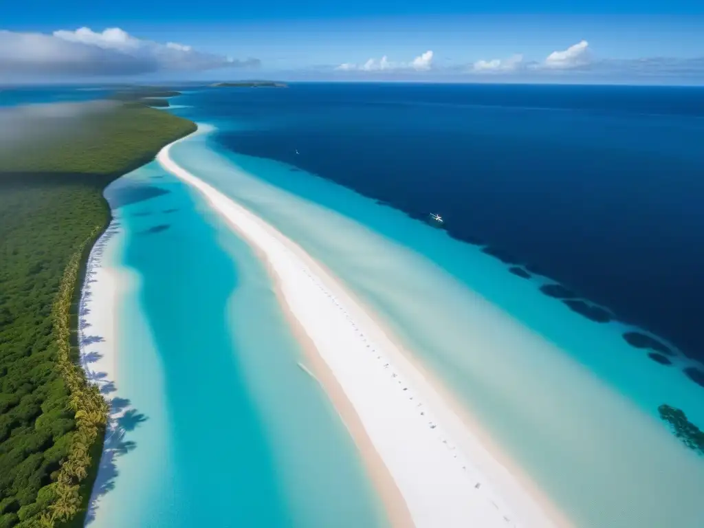 Una playa paradisíaca en isla privada accesible desde crucero, con arenas blancas y aguas turquesas