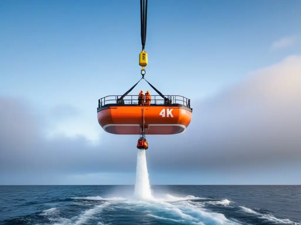 Procedimiento de abandono de barco con seguridad en mar calmado y cielo despejado