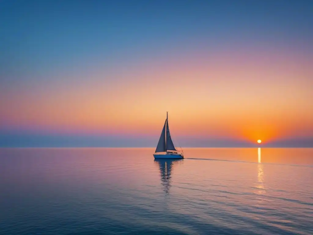 Puesta de sol dorada sobre el mar, reflejando paz y tranquilidad