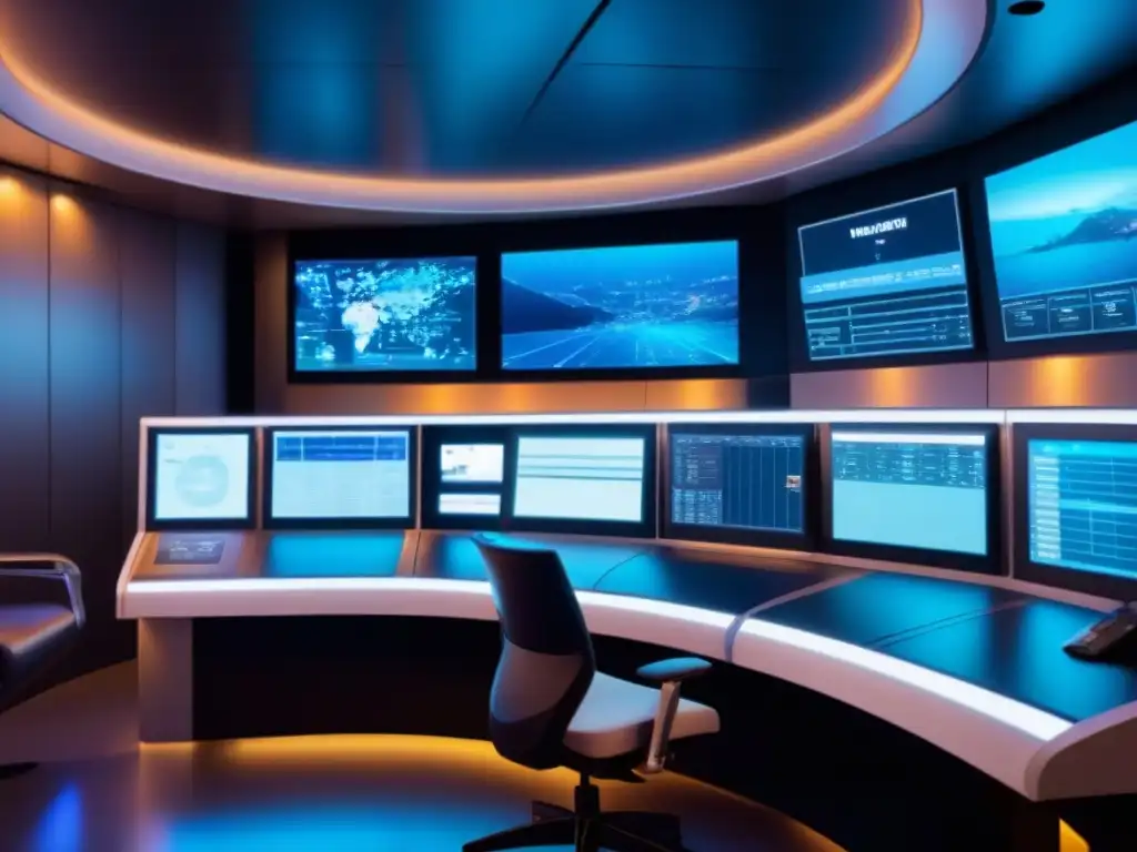 Control futurista de crucero con tecnología avanzada y sistemas de automatización para el control de multitudes Rediseño de espacios en cruceros para control de multitudes con tecnología avanzada y diseño minimalista futurista