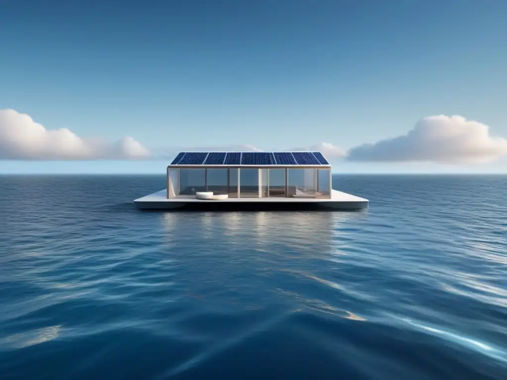 Un refugio flotante innovador y resistente en un mar tranquilo