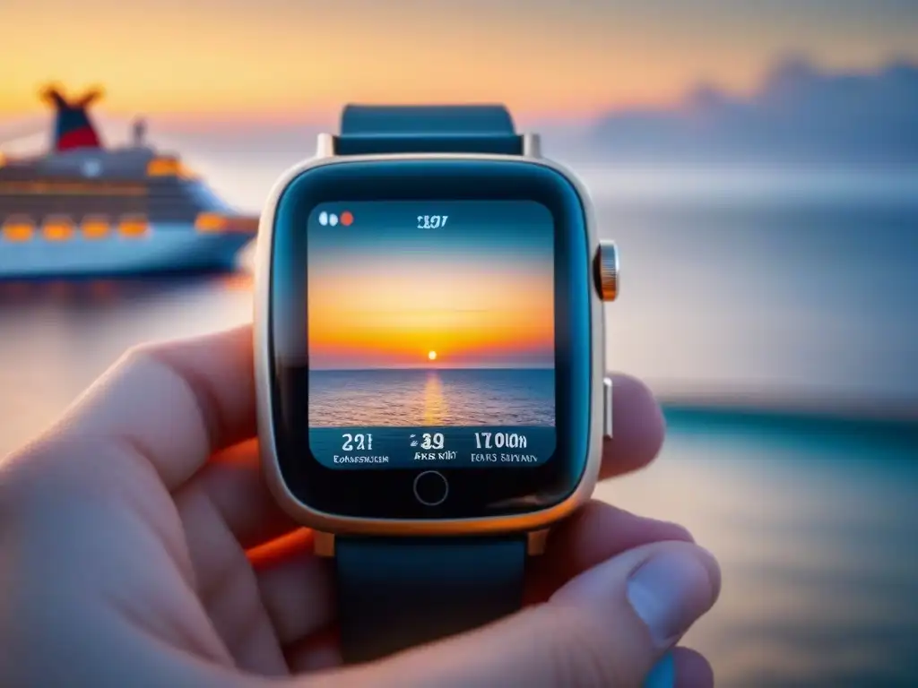 Reloj inteligente en crucero con tecnología wearable en cruceros