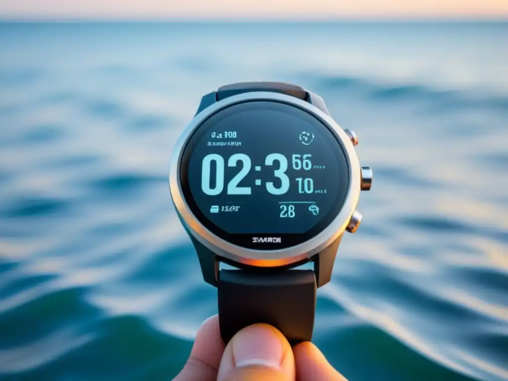 Reloj inteligente para deportes acuáticos con tecnología wearable, pantalla táctil resistente al agua y GPS para natación en aguas abiertas