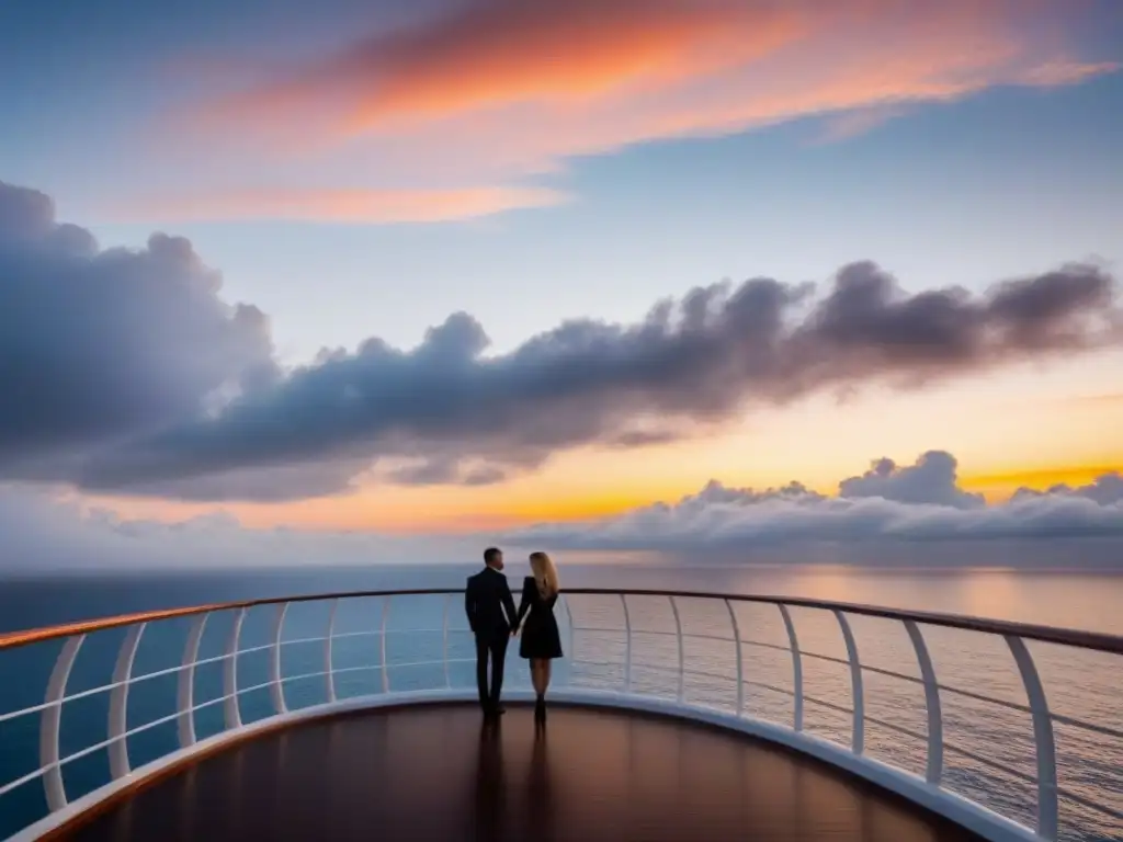 Romántico atardecer en crucero de bienestar para parejas