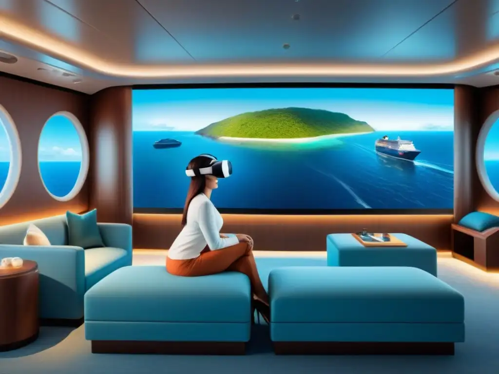 Sala de realidad virtual en crucero: tecnología inmersiva en cruceros marítimos