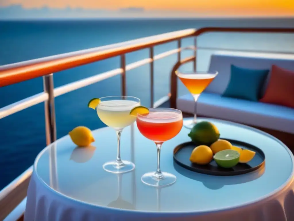 Disfruta de la serenidad de los mocktails en cruceros marítimos al atardecer