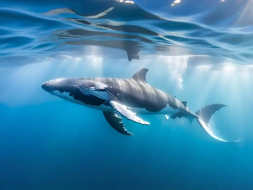 Experimenta la serenidad del snorkel con ballenas, admirando su majestuosidad en un océano turquesa