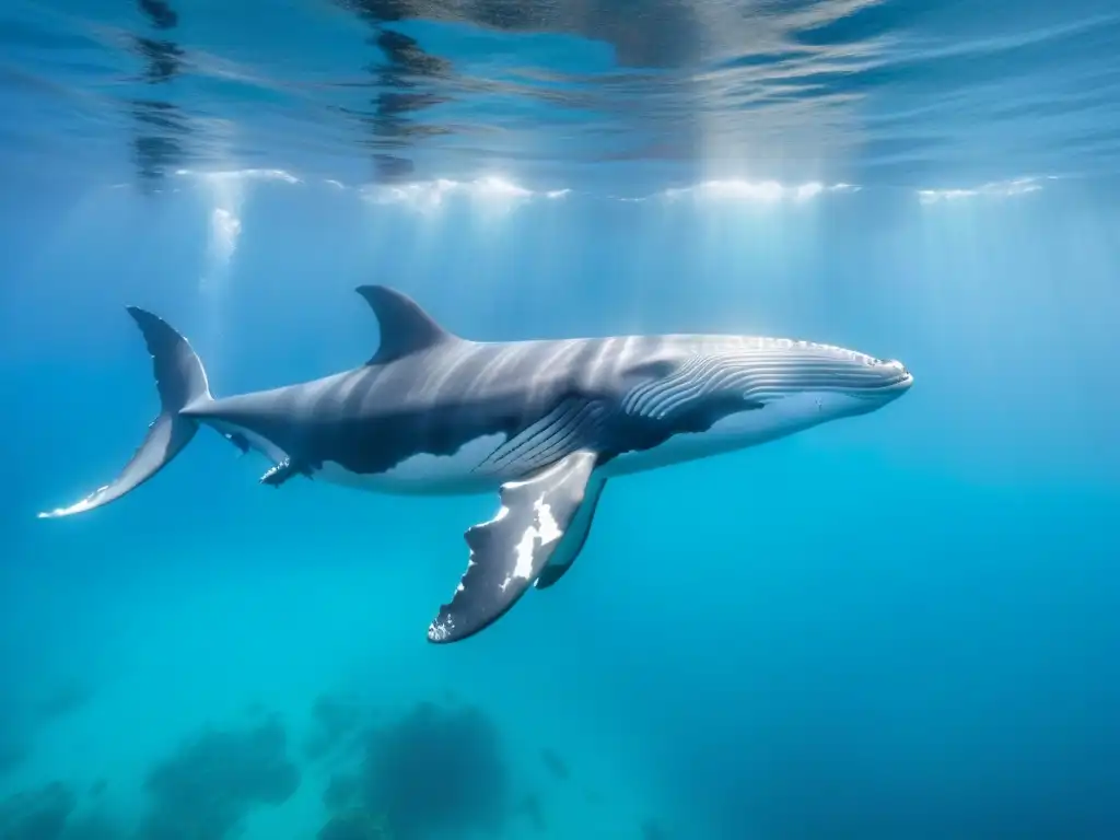 Crucero en armonía con ballenas en aguas turquesas Serenidad en turismo marítimo responsable con ballenas en aguas turquesas cristalinas
