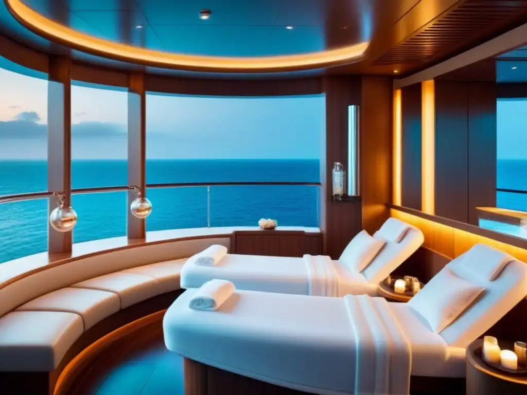 Un spa en el mar crucero: lujo y serenidad se fusionan en este oasis minimalista con tonos neutros y tranquilidad