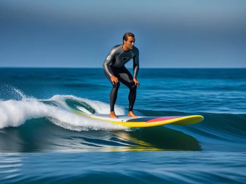 Tabla de paddle surf con tecnología avanzada en un mar sereno