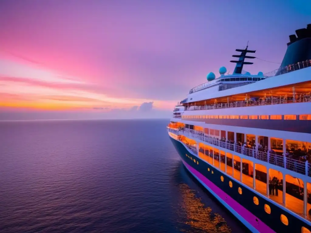 Talleres y conferencias en cruceros: un atardecer de lujo y serenidad, con pasajeros en actividades educativas en cubierta