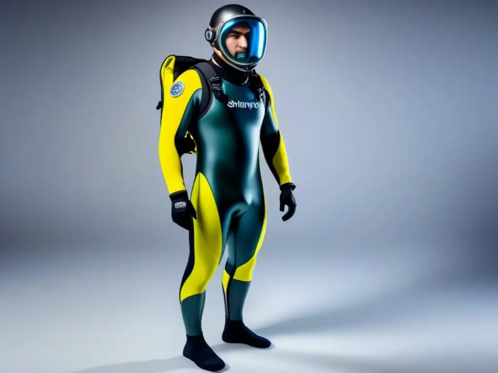 Traje de buceo accesible para personas con movilidad reducida, con diseño innovador y colores vibrantes