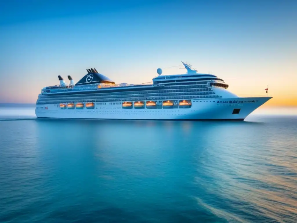 Un tranquilo crucero en el mar, bajo cielos azules, refleja belleza y sostenibilidad con 'Reciclaje completo en cruceros'