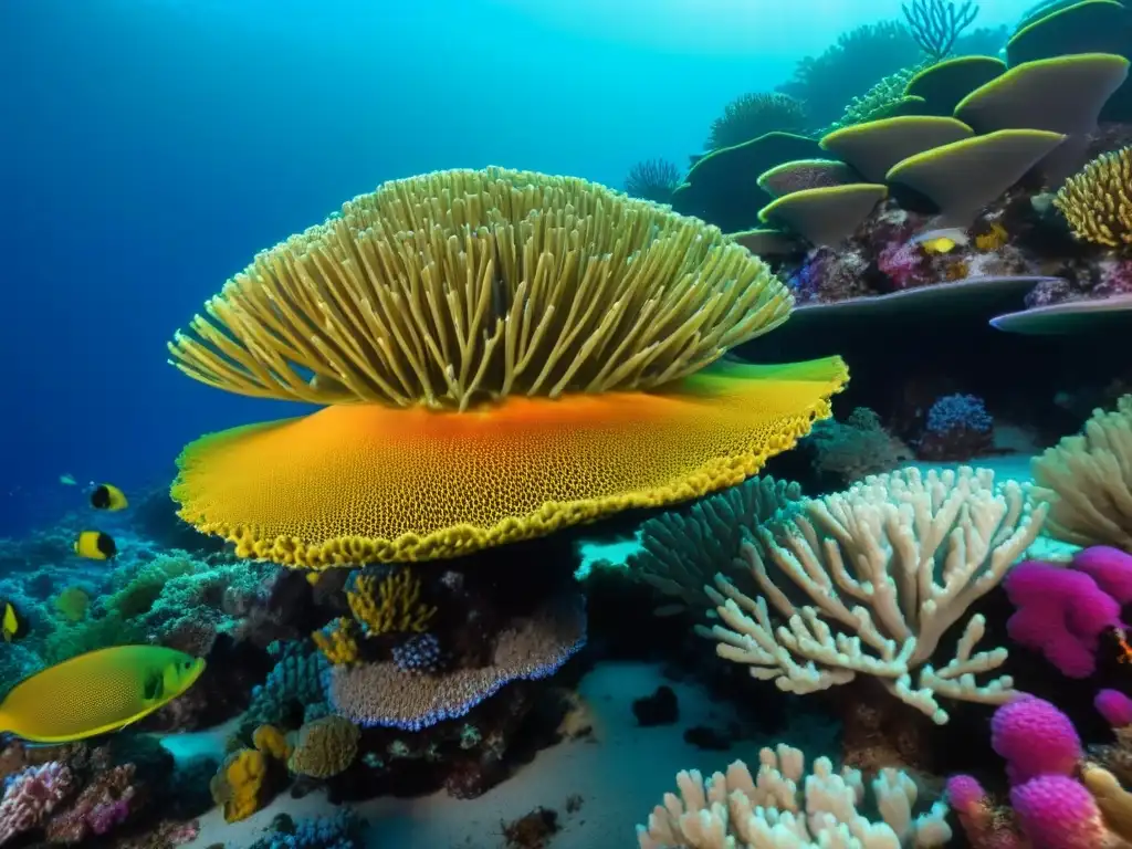 Turismo marítimo sostenible en cruceros: vibrante arrecife de coral con diversidad de especies y coloridos peces en aguas cristalinas