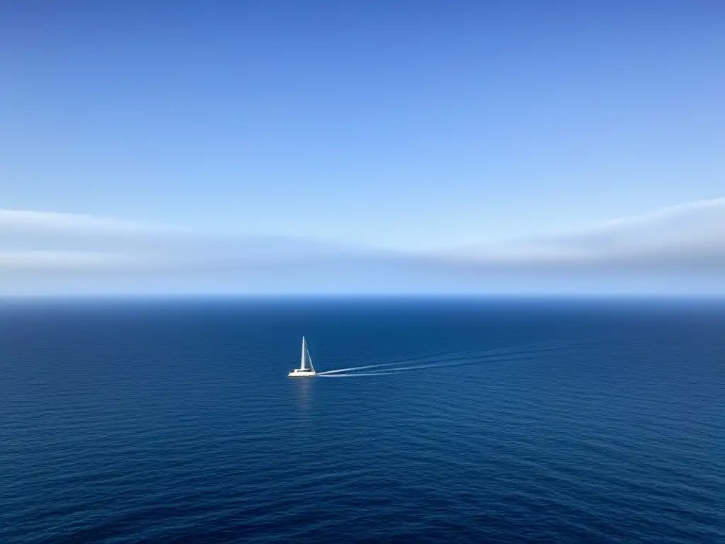 Inversión en turismo marítimo sostenible: Un yate navegando apacible en un vasto océano bajo cielo azul