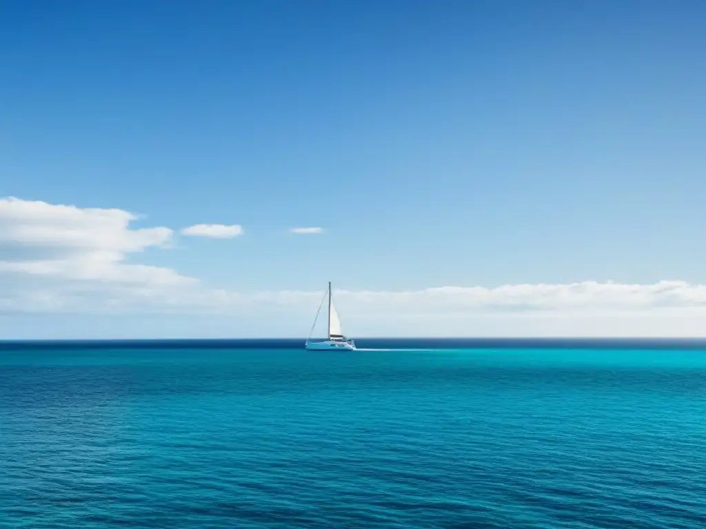 Invertir en turismo marítimo: un yate navegando en un océano turquesa, bajo un cielo azul y sereno