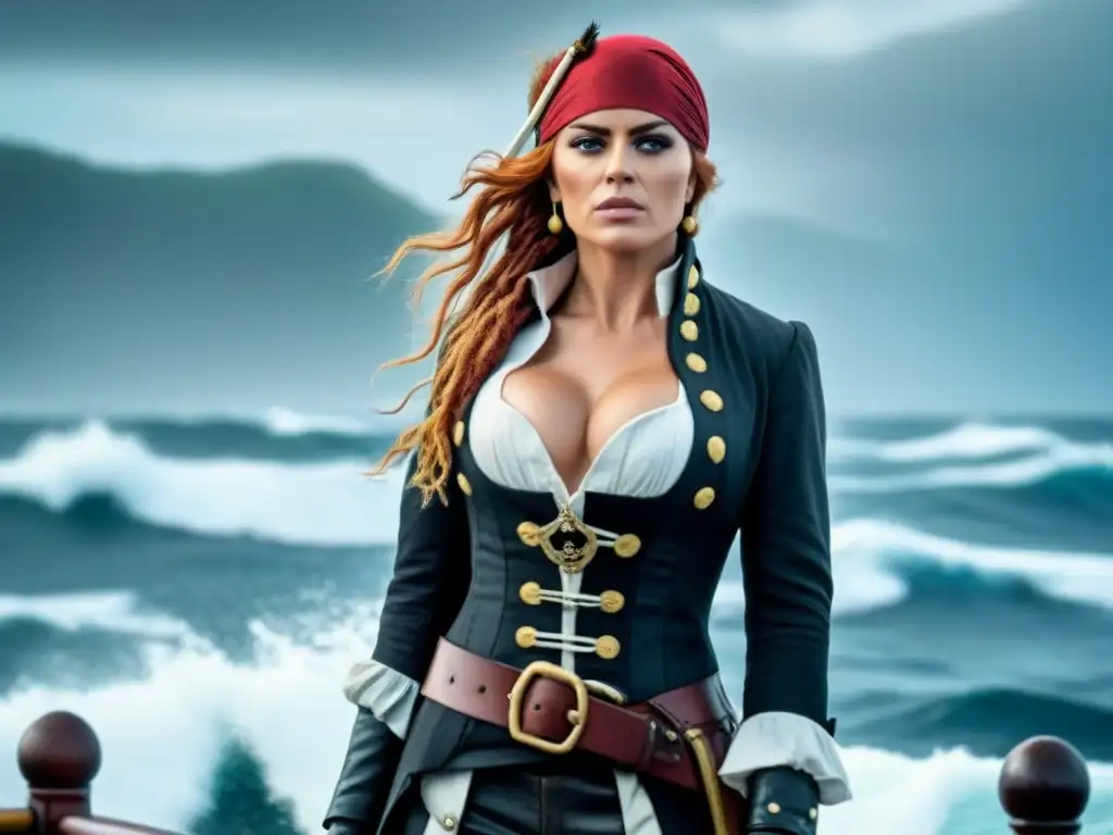 Una valiente pirata, Anne Bonny, desafiando roles de género marítimo en el mar