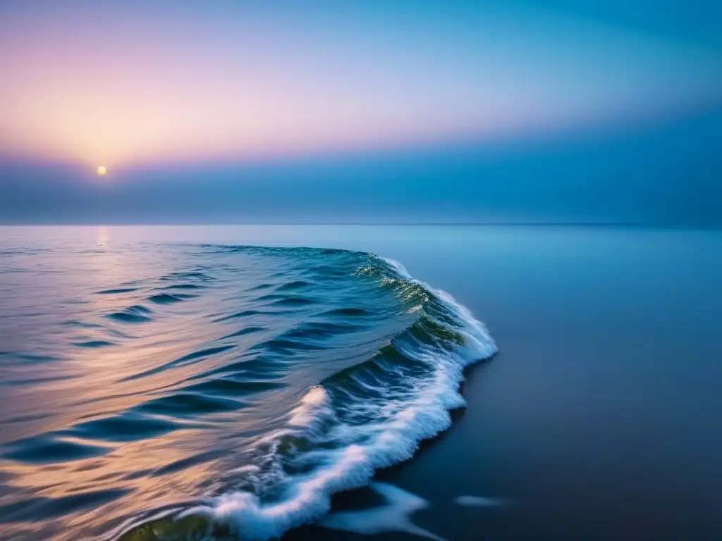 Variaciones de color del agua en el mar al amanecer