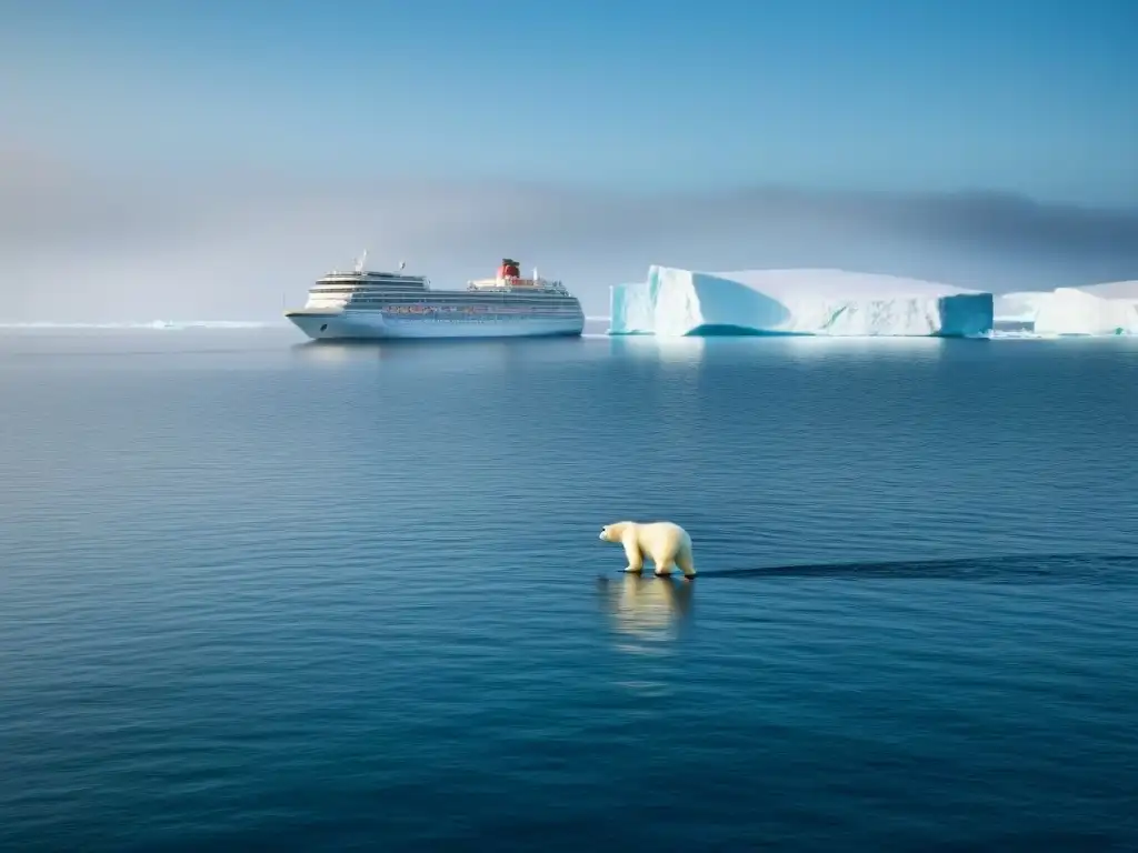 Viaje en crucero adaptándose a cambios climáticos en el Ártico, con osos polares y hielo derritiéndose