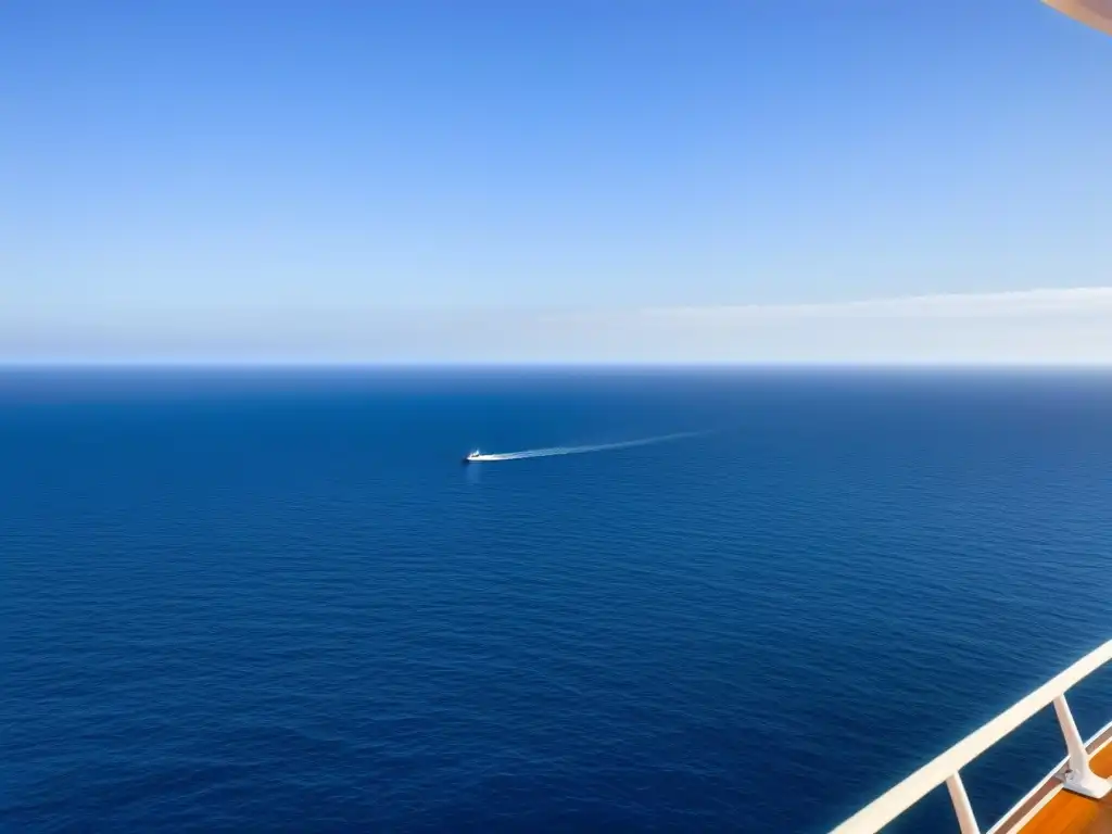 Un viaje en crucero que promueve la salud, con una vista serena del océano y el cielo azul