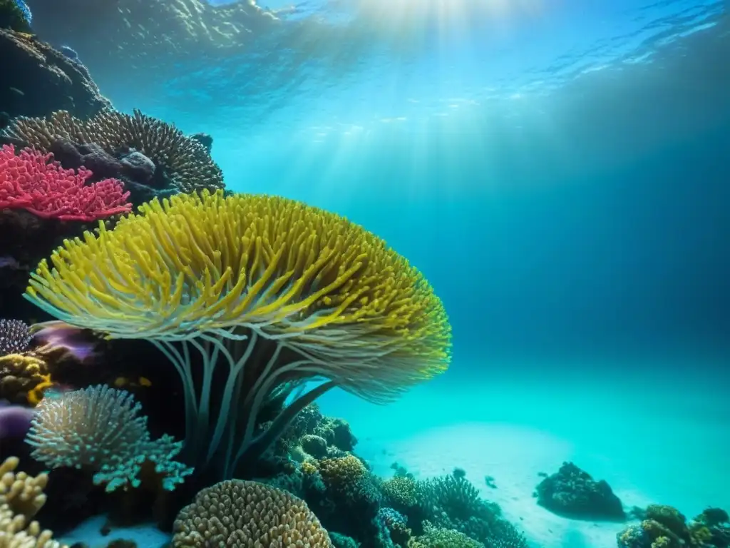 Explora un vibrante arrecife de coral con peces coloridos bajo el mar