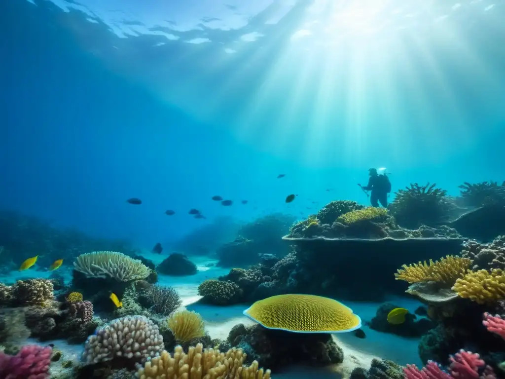 Un vibrante arrecife de coral repleto de peces y flora submarina invita a sumergirse en los torneos de buceo en arrecifes