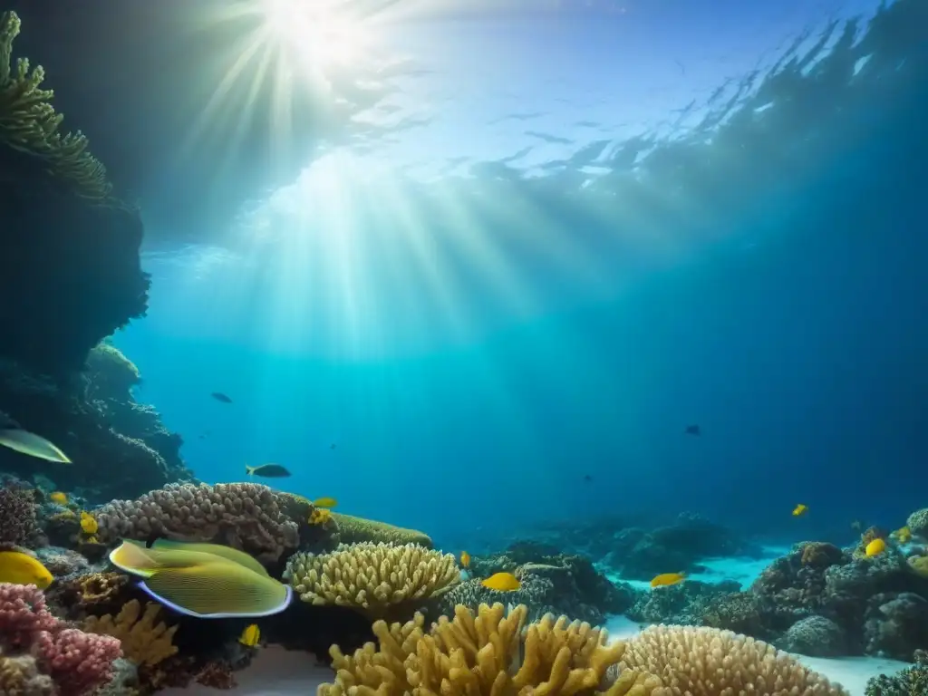 Un vibrante arrecife de coral repleto de peces coloridos y vida marina