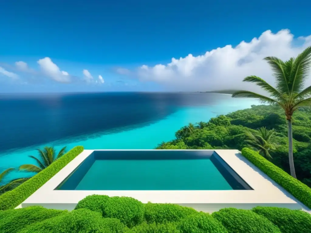 Villa moderna con piscina infinita en isla privada del Caribe, para soñar con turismo de lujo