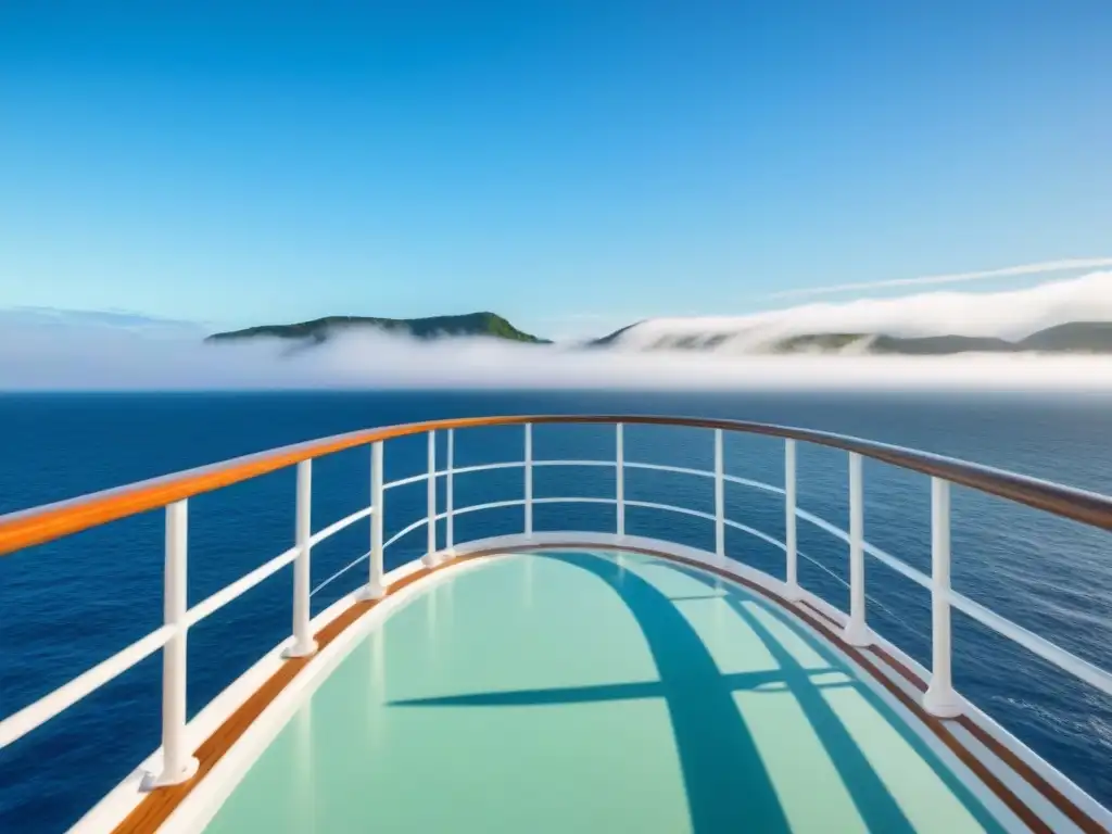 Vista del océano desde un crucero ecológico sostenible en alta mar, aguas turquesa y tranquilidad ambiental