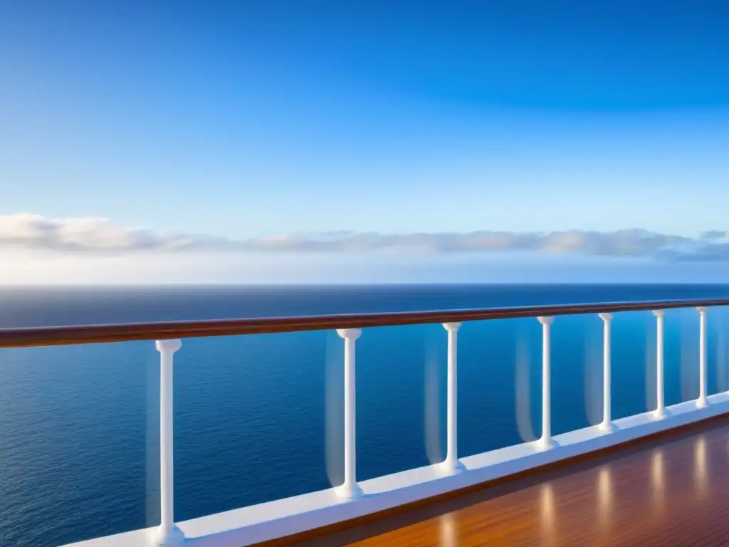 Vista relajante desde un crucero marítimo de lujo, cielo azul y aguas cristalinas