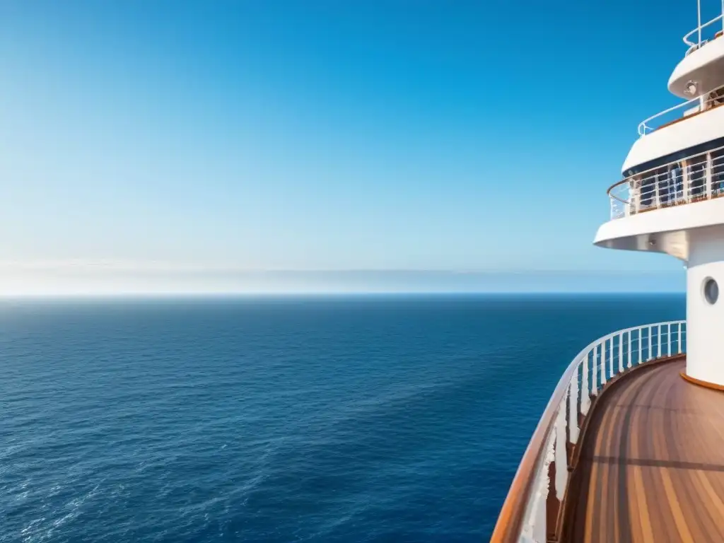 Vista serena desde un crucero de lujo, aguas turquesas cristalinas y cielo azul sin nubes