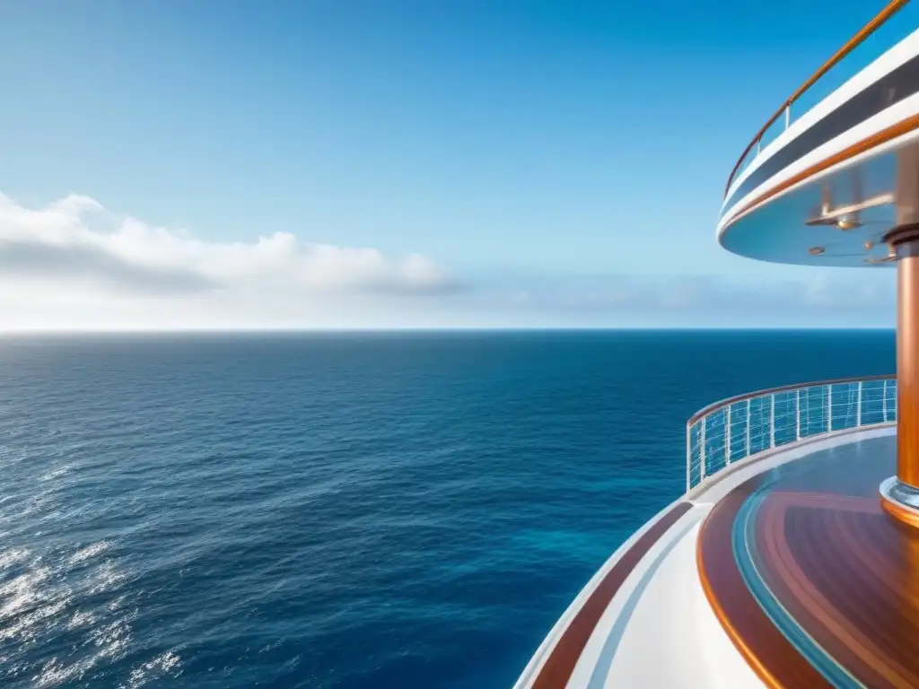 Vista serena desde un lujoso crucero, equilibrio entre indulgencia y salud en el mar turquesa