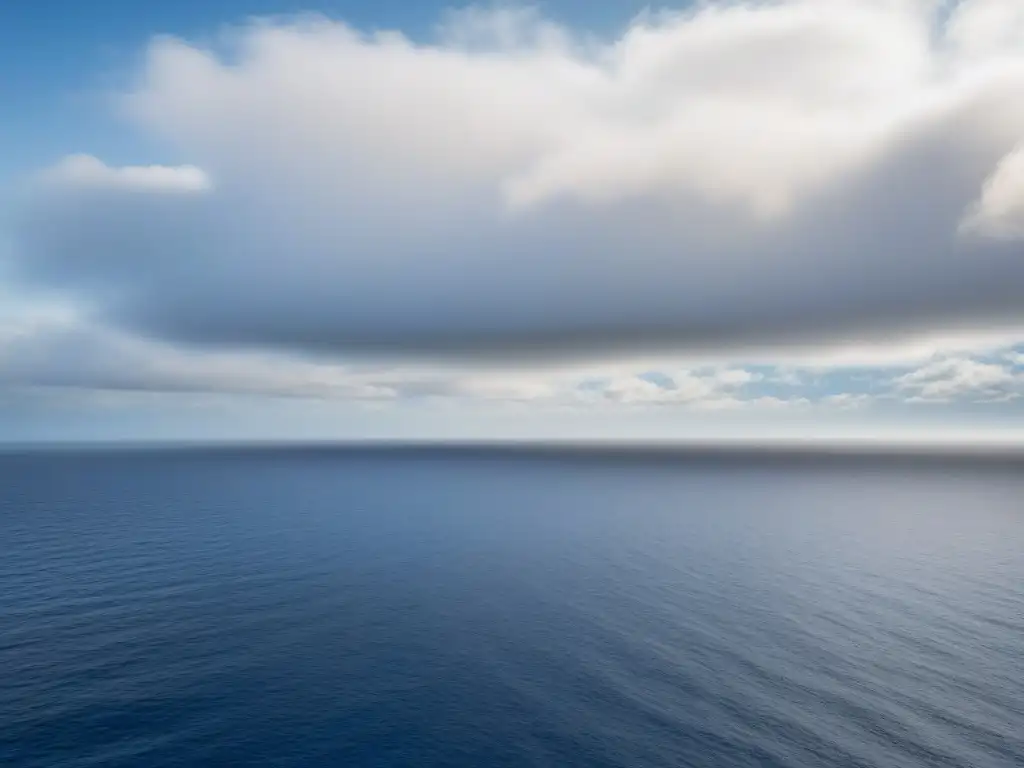 Vista serena del océano desde un barco, transmitiendo calma y aislamiento en un curso de historia marítima crucero