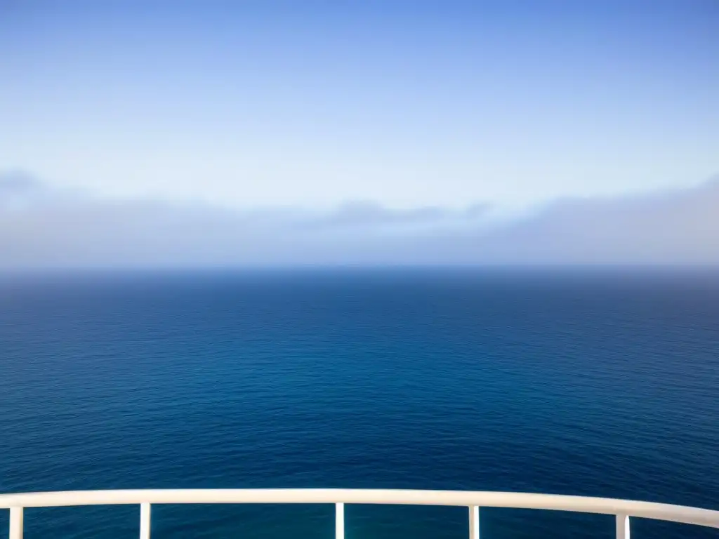 Vista serena del océano desde un crucero, destacando la importancia de prevenir la contaminación marina en cruceros