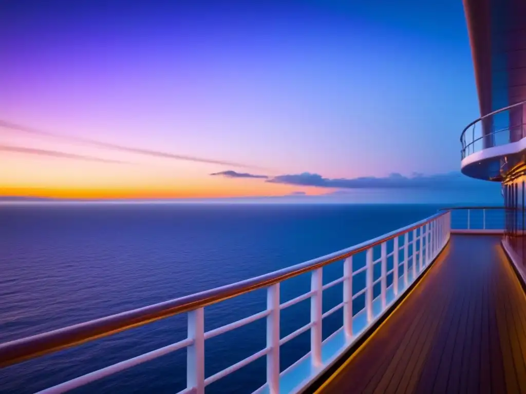 Vista serena del océano desde un crucero al atardecer