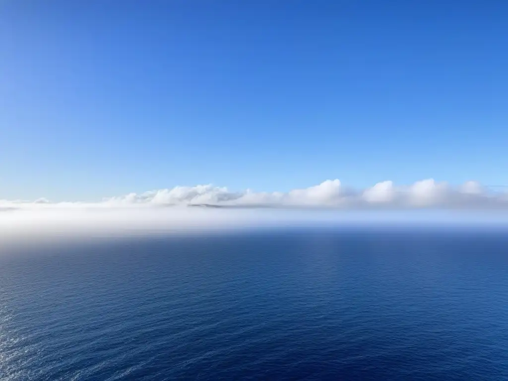 Vista tranquila del océano desde un crucero de lujo, aguas azules y cielo despejado