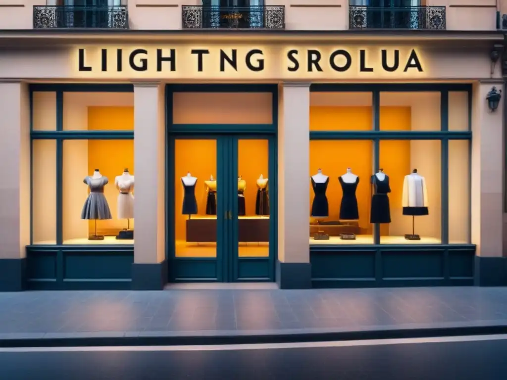 Exclusiva boutique de lujo en Paseo de Gracia, Barcelona Vitrina de boutique de lujo en Paseo de Gracia, Barcelona, con diseño moderno y exclusivas marcas